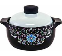WDSOPK Cooking Pot, Clay Pot Ceramic Cooking Pot with Lid Household Stockpot Casserole Kitchen Cookware Earthen Pot High Temperature Resistance（4800ml）