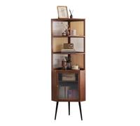 WDSOPK Corner Bookcase Corner Shelf 3-Tier Corner Shelf With Storage Cabinet Industrial Corner Cabinet Corner Bookshelf With Doors Corner Display Cabinet Corner Shelves