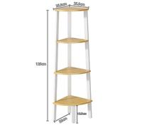WDSOPK Corner Ladder Shelving Unit 4 Tier Corner Shelf Metal And Wood Corner Bookshelf Freestanding Corner Bookcase Plant Stand For Living Room Kitchen Living Room Organiser (B 33 * 33 * 125