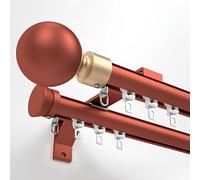 WDSOPK Double Curtain Rod Set 2.2~19.6ft Heavy Duty Aluminum Alloy Drapery Rods for Living Room & Bedroom Luxury Gold Room Divider Thick and Durable(Orange-145cm)