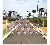 WDSOPK Expandable Mobile Barricade Foldable Mobile Safety Barrier | Expandable Traffic Fence, Flexible Crowd Control Barriers Guard with Casters, for Highway Mall, Parking Lots（Red Yellow-1.2x8m）