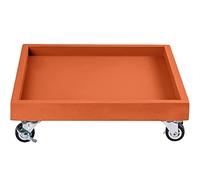WDSOPK Flower Pot Mover Dolly Simple Corridor Square Potted Plant Tray With Rollers, Mobile Flower Stand With Thick And Durable Plastic Plate, Load-bearing 50-200kg(D-34cm)