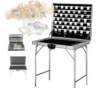 WDSOPK Foldable Waterproof Jewelry Display Box, Aluminum Alloy Travel Suitcase, Elegant Organizer for Night Market, Portable Storage Solution (70 * 50cm/27.6 * 19.7IN)