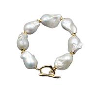 WDSOPK Freshwater Cultured White Baroque Pearl Necklace Bracelet Earrings Sets For Women Lady Fashion