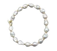 WDSOPK Freshwater Cultured White Baroque Pearl Necklace Bracelet Earrings Sets For Women Lady Fashion