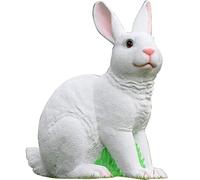 WDSOPK Garden Statues Garden Statues Decor Yard Art Animal Sculptures, Outdoor Statues Garden Resin Decoration Outdoor Simulation Animal Sculpture Large Rabbit Statue In The Gar(White-32 * 22 * 45Cm)