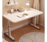 WDSOPK Height Adjustable Desk, White Computer Table with Crank, Ergonomic Workstation for Home Office, Study & Writing, 120cm - Perfect for PC Setup & Productivity（Bianco-80cm）