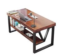 WDSOPK Home Office Solid Wood Computer Desk, Metal Legs/2 Inch Pine Tops/Large Capacity Shelves Multifunctional Workstation Writing Desk Gaming Table（78.7x31.4x29.5inch）