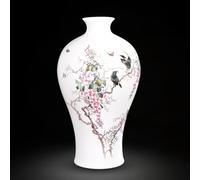 WDSOPK Home Vase Jingdezhen Ceramic Vase Ornaments Indoor Flower Vases Lucky Bamboo Large Vase Ornaments Center Decoration Home Decoration Porcelain Decorative Vase (B)