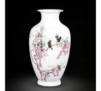 WDSOPK Home Vase Jingdezhen Ceramic Vase Ornaments Indoor Flower Vases Lucky Bamboo Large Vase Ornaments Center Decoration Home Decoration Porcelain Decorative Vase (E)