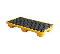 WDSOPK Industrial Spill Containment Pallet, Stackable Drum Platform with Drain, Safety Grating Tray for Hazardous Liquid Management(Yellow-2pcs-49.2x25.6x5.9IN)