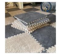 WDSOPK Interlocking Foam Mats - 12" x 12" Soft Plush Area Rug Tiles - 6mm Thick Comfortable Puzzle Play Mat (Gray+light Coffee 50Pcs)