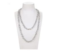 WDSOPK Jewelry ! 46inch 12MM Grey Baroque Pearl Long Necklace Pendant necklace
