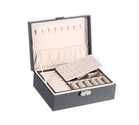 WDSOPK Jewelry Box Organizer Large Capacity Jewelry Box Ring Earrings Display Leather Jewelry Tray Box Necklace Portable Storage Box Gift For Girl Jewelry Organizer Small