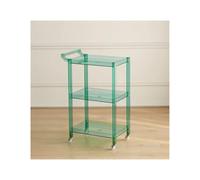 WDSOPK kitchen cart Rolling Storage Cart,Removable Snack Cart,Acrylic Transparent Trolley, Household Kitchen Shelf,Kitchen Cart,Utility Cart with wheels(Green