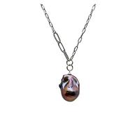 WDSOPK Large Pearl Pendant Freshwater Pearl Black White 925 Necklace Fashion Jewelry Ladies Necklace Mother's Gift Pendant necklace