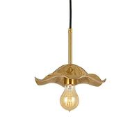 WDSOPK LED Chandeliers, Lotus Leaf-Shaped Brass Lampshade Creative Hanging Lamps, Single Head Chandelier Ceiling Lights Dining Room Restaurant Hotel Living Room Gold P