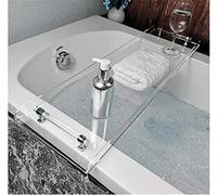 WDSOPK Luxury 33 inch Bathtub Caddy Tray with Silver Handles Bathroom Shower Storage Organizer Shelf for Bath Tub Accessories (Silver Handles)