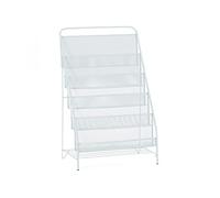 WDSOPK Magazine Rack 5 Tier Nordic Iron Magazine Storage Rack Newspaper Rack Shelves Simple Flooring Bookshelf Book Rack Display Rack Magazine Display (2)