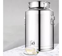 WDSOPK Milk Can with Sealed Lid, 201 Stainless Steel Locking Faucet Bucket, Airtight Food Storage Container for Home, Farm, Commercial Kitchen,Silver,68L/17.9Gallon (Silver 5L/1.3Gallon)