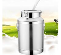 WDSOPK Milk Cans, Stainless Steel Milk Transport Silicone Seal Barrels, Metal Bucket Container for Wine Water Rice Cereal Grain for Kitchen Restaurant,Silver,42L/11Gallon (Silver 5L/1.3Gallon)