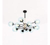 WDSOPK Modern Chandeliers, Mount Ceiling Light Fixtures,Nordic Modern Chandelier,Mid Century Glass Ball Bubble Lamp,Creativity Molecular E27 Ceiling Light,Living Room （Gradient Blue-12 Lights）