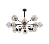 WDSOPK Modern Chandeliers, Mount Ceiling Light Fixtures,Nordic Modern Chandelier,Mid Century Glass Ball Bubble Lamp,Creativity Molecular E27 Ceiling Light,Living Room （Transparent-12 Lights）