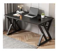 WDSOPK Modern Gaming Computer Desk for Home Office Simple Luxury Writing Table 80 140cm Stylish Study Desk for Bedroom（Black-100cm black frame）