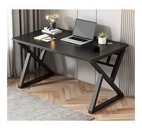 WDSOPK Modern Simple Light Luxury Computer Desk for Home Gaming Student Study 80 140cm Writing Desk for Bedroom Stylish Workstation with Storage Shelf（Black-80cm black frame）