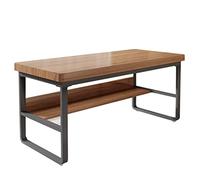 WDSOPK Modern Solid Wood Table With Shelving, Width 120-280CM Pine Home Office Computer Table Conference Table Game Table, Strong And Sturdy（94.5x39.4x29.5inch）