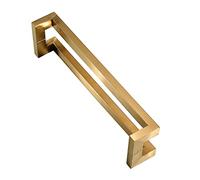 WDSOPK Modern Stainless Steel Heavy Duty Door Handle Set - Entry, Bathroom, Shower, Sliding Barn, Two-Sided Glass & Shed Pull Push Handles with Fittings（Yellow Titanium-16.7in）
