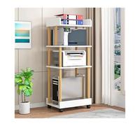 WDSOPK Movable CPU Stand, 2/3/4-Tier Rolling PC Tower Stand with Storage Shelf and Caster Wheels for Home Office(4-tier