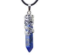 WDSOPK Natural Crystal Stone Hexagonal Prism Ethnic Pendant Dragon Necklace Quartz Rope Necklaces Hanging Jewelry for Women Men Primary Stones and Minerals