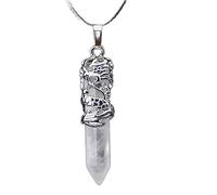 WDSOPK Natural Crystal Stone Hexagonal Prism Ethnic Pendant Dragon Necklace Quartz Rope Necklaces Hanging Jewelry for Women Men Primary Stones and Minerals
