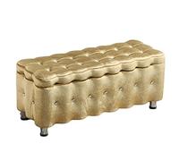 WDSOPK Nordic Style Gold Ottoman Storage Bench Footstool Multifunctional Rectangular Household Door Shoe Stool with Storage Box Clothing Store Sofa Stool Bed End Stool(Gold-40x40x40cm)