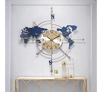 WDSOPK Nordic Wrought Iron Map Wall Clocks Accessories Wall Hangings Home Silent Clock Wall Mural Crafts Livingroom Wall Sticker Decor