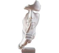WDSOPK Ornaments Statues Sculptures Silence Is Golden Abstract Figure Home Living Room Wine Cabinet Office Desktop Decorative Handicrafts