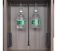 WDSOPK Pull Down Rod, Space-Saving Clothes Hanging Bar, Adjustable Width Closet Organizer System, Premium Wardrobe Rail(Silver-370to450mm)