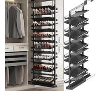 WDSOPK Pull Out Shoe Rack Rotating Stackable Pull-Out Storage Cabinet Vertical Shelf Organizer Adjustable,Pull Out Shoe Rack for Inside The Cabinet,Expanding Shoe Cabinet, Cabin(H149-161cm)
