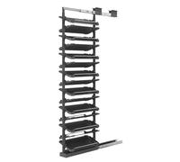 WDSOPK Pull Out Shoe Rack Rotating Stackable Pull-Out Storage Cabinet Vertical Shelf Organizer Adjustable,Modern Hidden Shoe Rack with Door - Freestanding Shoe Cabinet with 2 Fl(H91.7-96.4in)