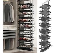 WDSOPK Pull Out Shoe Rack Rotating Stackable Pull-Out Storage Cabinet Vertical Shelf Organizer Adjustable,Pull Out Shoe Rack for Inside The Cabinet,Expanding Shoe Cabinet, Cabin(H185-197cm)