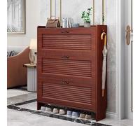 WDSOPK Pull Out Shoe Rack Rotating Stackable Pull-Out Storage Cabinet Vertical Shelf Organizer Adjustable,Shoe Cabinet Storage for Entryway Hidden Shoes Storage Cabinet with 3 F(70cm)