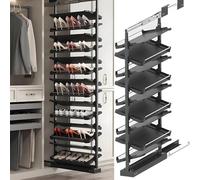 WDSOPK Pull Out Shoe Rack Rotating Stackable Pull-Out Storage Cabinet Vertical Shelf Organizer Adjustable,Pull Out Shoe Rack for Inside The Cabinet,Expanding Shoe Cabinet, Cabin(H125-137cm)