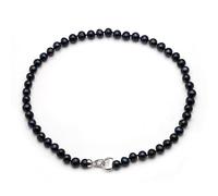 WDSOPK Real Freshwater Round Black Pearl Necklace,Trendy Anniversary Birthday Gift Choker Pearl Necklace Women Pendant necklace