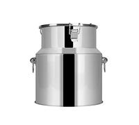 WDSOPK Seal Milk Transport Can, Stainless Steel Milk Transport Cans Wine Pail Bucket Tote Jug - 5L/9L/14L Milk Canister Dairy Pot Barrel With Sealed Lid Heavy Duty Tank (Siliver 14L)