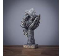 WDSOPK Silence Is Golden Modern Sculpture Artwork Retro Do Old Ornaments Office Desktop Furnishings Study Decorations(Not Listen)