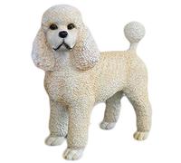 WDSOPK Simulation Dog Figurines, Garden Animal Outdoor Ornaments, Memorial Dog Decor Statue, Resin Sculpture Waterproof, Decorated In Grass Terrace Step,Teddy A Gift(Poodle)
