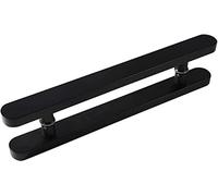 WDSOPK Sliding Barn Door Handle Large Geavy Duty Sliding Barn Door Pull Handle,Wooden 2-Sided Install H Sentry Door Handle,Home/Front Door/Glass Patio Doors/Office,STO(Black-40Cm)