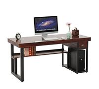 WDSOPK Solid Reclaimed Wood Desk, Home Office Simple Workstation Computer Desk Writing Table, With Drawers And Organizer（63x27.6x29.5inch）
