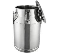 WDSOPK Stainless Milk Bucket Fermenter 304 Stainless Steel Milk Can 15L-60L Milk Bucket Wine Pail Liquid Tote Jug with Three Latch Buckles for Storage and Transport (40L(36x56cm))
